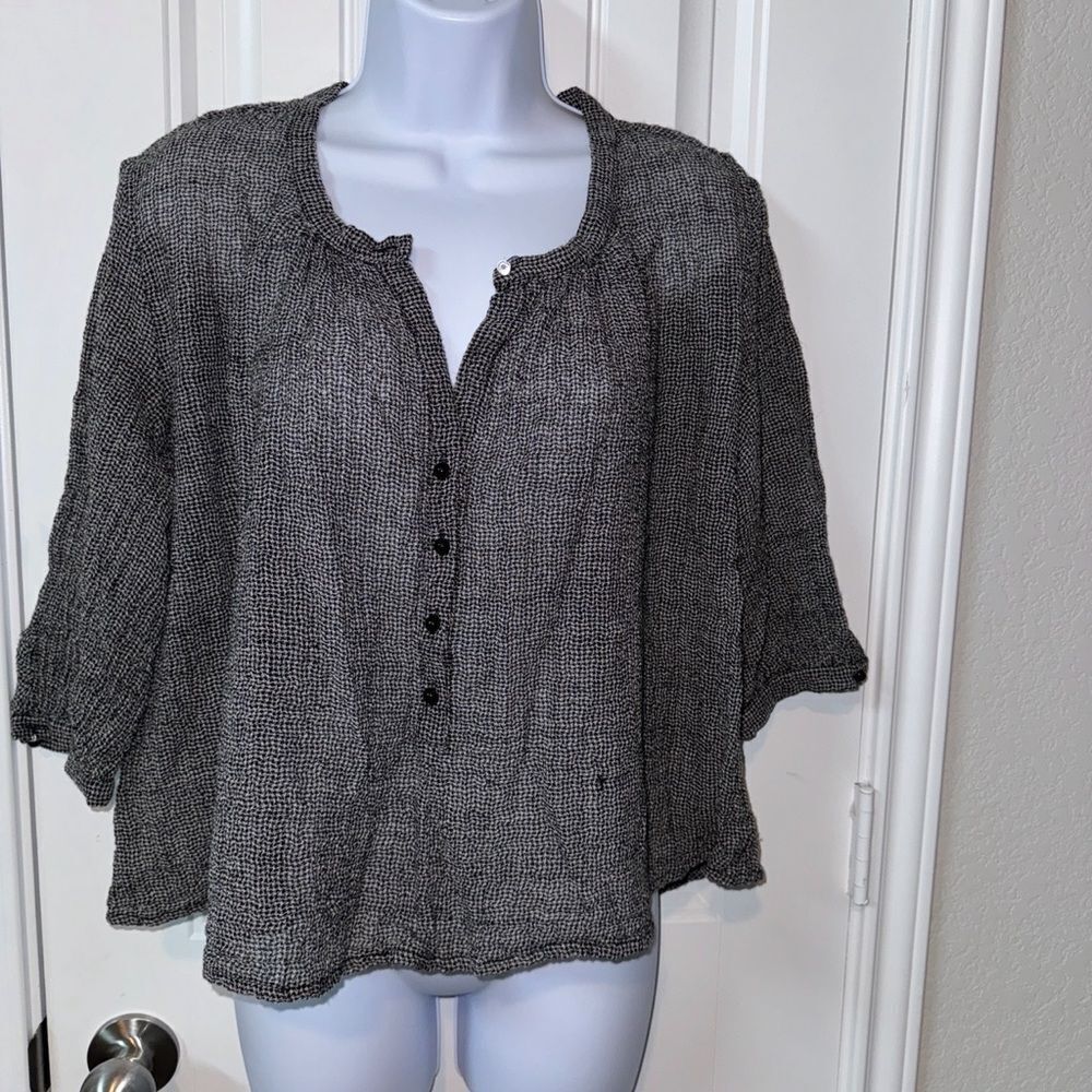 IRO Women's Black and white Button-Up Top